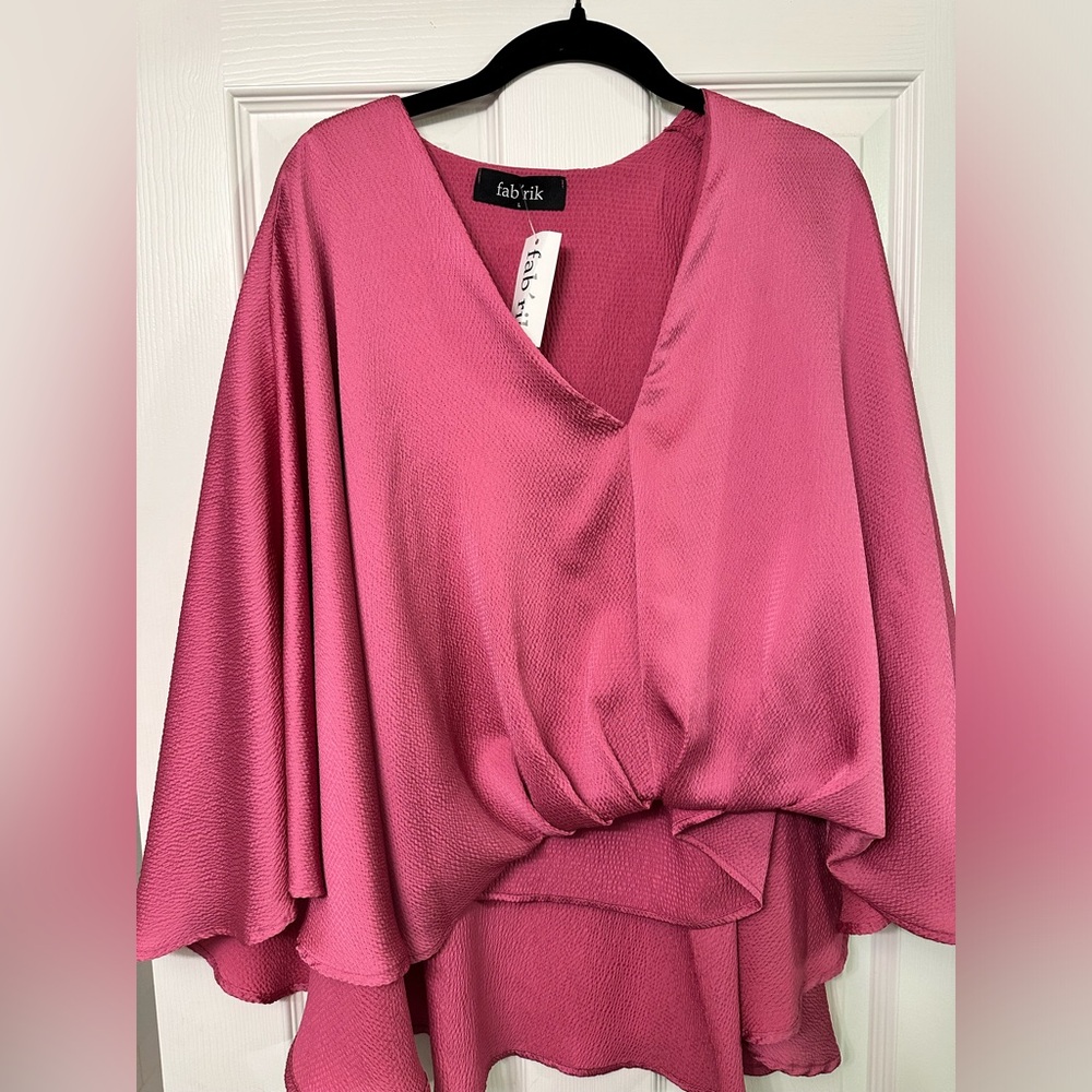Pink v neck blouse
